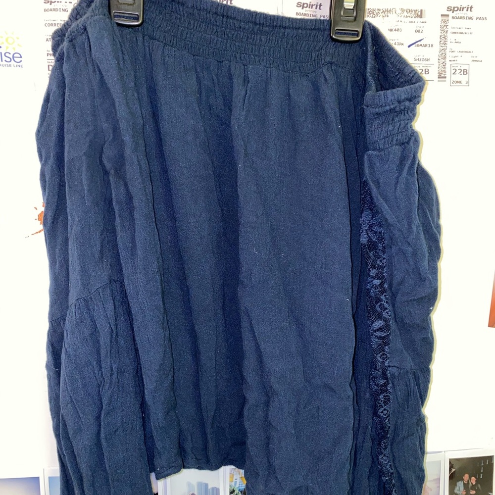 Off the shoulder navy top